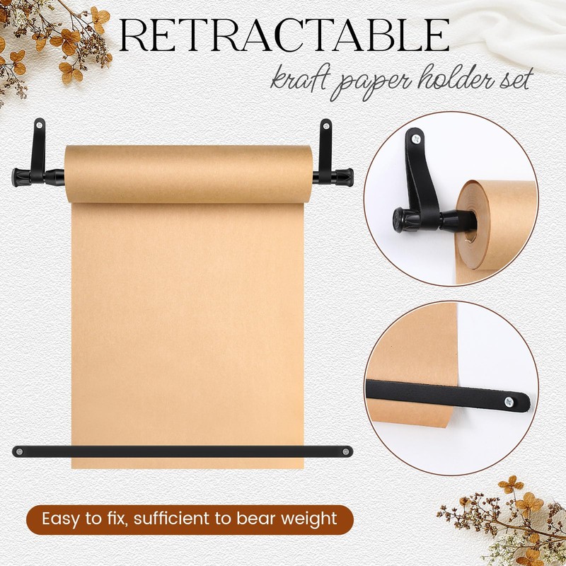 Vicenpal 15.5 Inch Retractable Kraft Paper Roll Holder Dispenser Wall