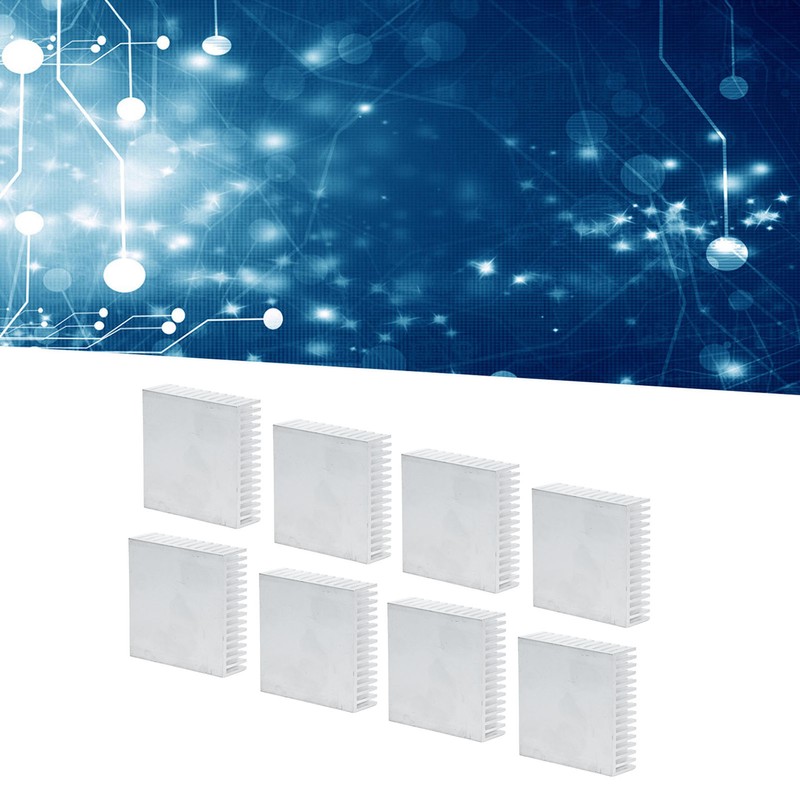 8Pcs Heat Sink Cooling Heatsink Cooler Aluminium Alloy 50x50x15mm Accessory