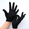ikeem Cotton Gloves, 100% Pure Cotton, Black/White, Breathable, 6 Pairs