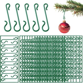 UKDeals Direct® 100 Bauble Christmas Tree Hooks Green Ornament Hooks Mini Hangers for Christmas Tree, Christmas Wreath, Christmas Vine