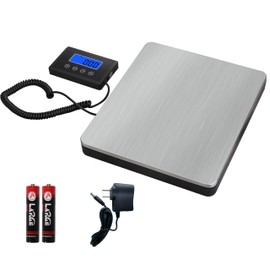 VITSOL Digital Shipping Scale, 400lbs Heavy Duty Stainless Steel Postal Scale with Hold and Tare Function for Packages, Luggage, Post, Office, Home, Warehouse, Business, Battery & AC Adapter Included