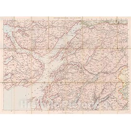 Historic Map - 1905 Reduced Ordnance Survey Maps of Scotland - Oban and Loch Awe Districts - Vintage Wall Art - 24in x 18in