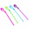 20 Pcs 9.3" Hard Plastic Spoon Straws Detachable Drinking Straws