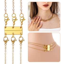 Andibro 2pcs Layered Necklace Clasps, Locking Magnetic Clasps Necklace Bracelet Separator Magnetic Necklace Layering Chain and Closures Lobster Clasps Jewelry Connectors for Jewellery Crafts Making