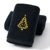 sense gnosis Black Hand Towel Set of 2 Embroidered 100%