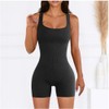 Women's Sleeveless Slim-Waist Jumpsuit Leggings Sports M/Navy 5ea