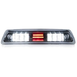 Luces de freno de montaje alto, tercera tercera luz de freno de repuesto para Ford F150 F-150 09-14 2009 2010 2011 2012 2013 2014 LED transparente para montaje central de techo de cabina trasera de carga (cromo + transparente)
