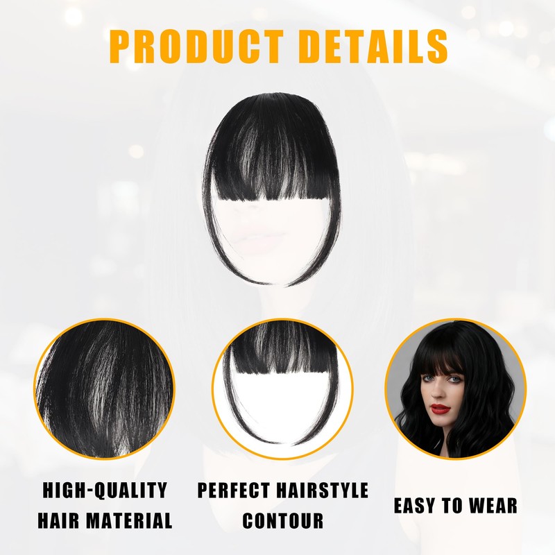 Fringe Clip in Hair for Women, Wispy Fringe Clip in