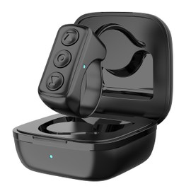 YOU ER MEI Control Remoto de TikTok, Anillo de Desplazamiento Bluetooth con Estuche de Carga, Obturador de Cámara Selfie Grabación Remota de Video