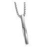 CrownOfRibbons Silver Bar Necklace for Men, Rectangle Pendant in a