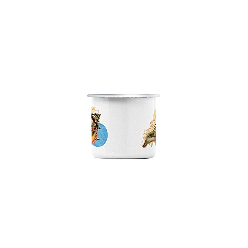 Enamelled Metal Cup 284ml Minimalist Shell Collage Biology Illustration Ancient