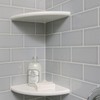 Tenedos Premium Quality Pure White Engineered Marble Bathroom Shower Corner