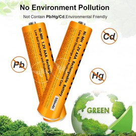 6 Pack NI-MH AAA Rechargeable Battery for Panasonic, 1.2V 550mah AAA Rechargeable Batteries for Panasonic Cordless Phones Handset, Remote Controls, Electronics