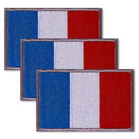 ZXvZYT - Paquete de 3 parches bordados con bandera de Francia, banderas francesas con emblema militar para ropa, sombrero, mochilas, decoración