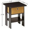 Furinno End Table Bedroom Night Stand, Petite, Espresso, Set of