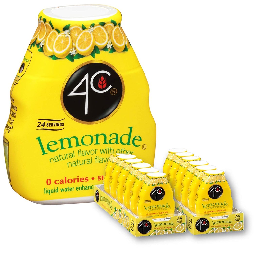 4C Sugar Free Liquid Water Enhancer | Premium Natural Flavors, 0 Calorie | 12 pack (Lemonade)