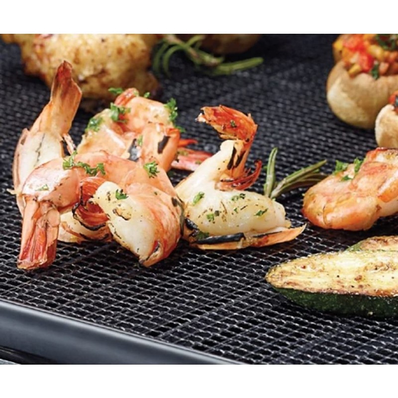 Set of 3 Grid Grill Mats, Baking Mat Square, Permanent