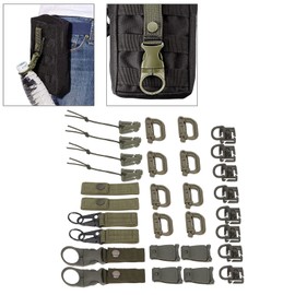 30 Pieces Molle Attachments, Easy to Use Backpack Accessories for Hiking Camping (OD Green)