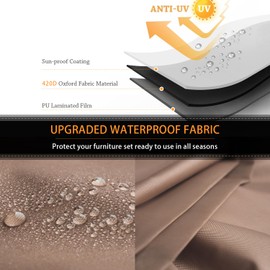 CKCLUU CKCLUU Patio Furniture Cover Waterproof Outdoor Furniture Covers Heavy Duty Outdoor Sectional Sofa Set Covers Outdoor Table and Chair Set Covers Water Resistant Large 128" L x 83" W x 28" H