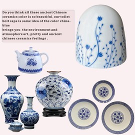 Beaspecal 2Pcs Toilet Bolt Covers with Elegant Colorful Parttern,Nature Flower Plant Toilet Bowl Bolts Covers for Bathroom Decoration 2Pcs Toilet Replacement -4Pcs/Pack