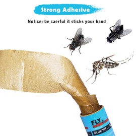 Stingmon 40 Pack Fly Trap, Fruit Fly Traps Indoor for Home, Fly Strips Traps Outdoor Hanging, Flying Insect Trap, Fly Tape Paper Ribbon, Gnat Traps for Bug, Insect, Pest, Mosquito