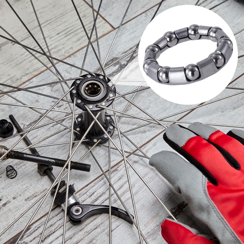 CustomyLife 6pcs 5/16" x 9 Balls Bicycle Crank Bearing Silver