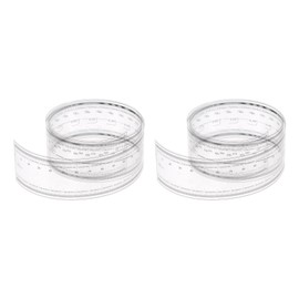 sourcing map Pack of 2 Flexible Films Ruler 60 cm 0.1 mm Scale with R Angle & Wide Lines PET Plastic Folding Straight Ruler Calibration Soft Measuring Tool for Factory Transparent