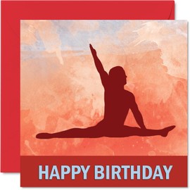 Gymnastics Floor Sport Birthday Cards - Boys in Sports - Happy Birthday Card for Boy Son Brother Grandson Nephew Uncle Cousin, 5.7 x 5.7 Inch Bday Greeting Cards