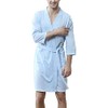 Lu's Chic Bata tipo kimono para hombre, ligera, con bolsillos,