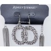 Ashley Stewart Silver, multiple chain Necklace and Earrings Set, Circles