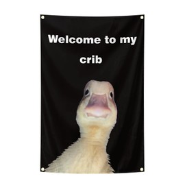 Welcome to My Crib Flag 2x3 Feet with 4 Brass Grommets Funny Flags for College Dorm Room Teen Bedroom Living Room Art Deco Tapestry Flag. ﻿