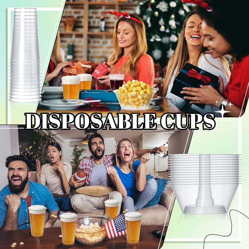 Jingmore 50 Sets Snack and Drink Cup, Disposable Clear Plastic