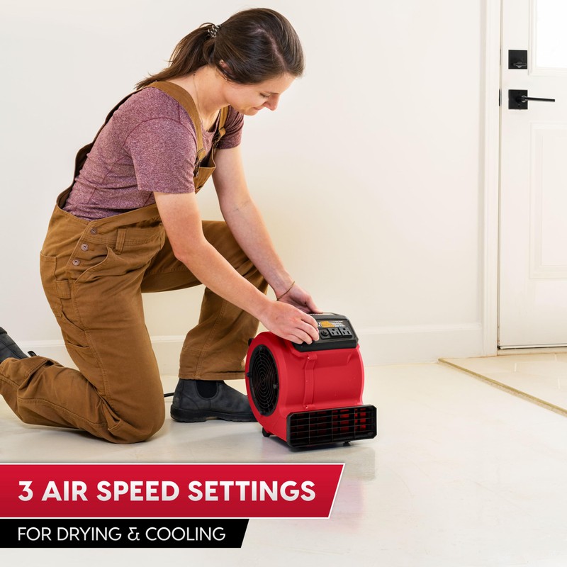 Vacmaster 3 Speed Floor Fan 156W 550CFM Air Mover Utility