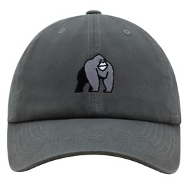 JPAK Ape Premium Dad Hat Embroidered Cotton Baseball Cap King Kong Orangutan Dark Grey
