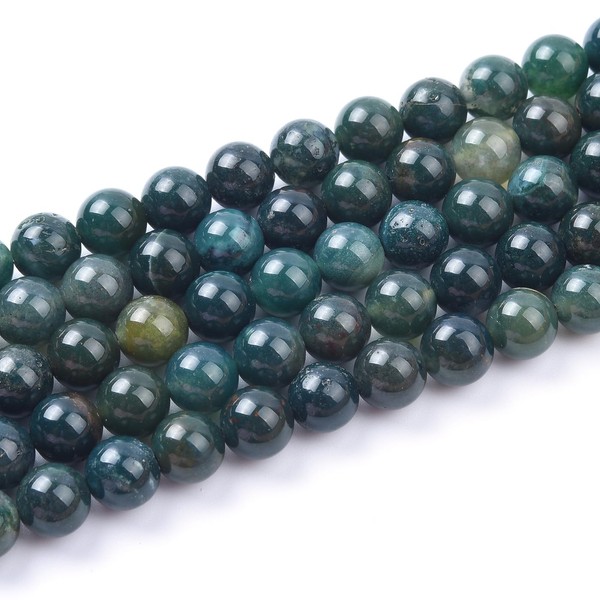 Genuine Green Moss Agate Beads for Jewelry Making Gemstone Semi