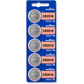 Murata CR2016 Battery DL2016 ECR2016 3V Lithium Coin Cell (5 Pack)