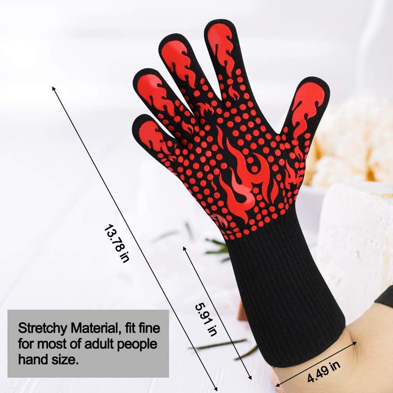 Comsmart BBQ Gloves, 1472 Degree F Heat Resistant Grilling Gloves