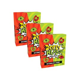 Dopey Heads | Dopey Bytes | HALAL | Watermelon & Cherry Bytes | Crunchy Bytes | Watermelon | Cherry | Tiny Candy | Pack of 3 | Weight 40g (1.41 oz) Each - Watermelon & Cherry
