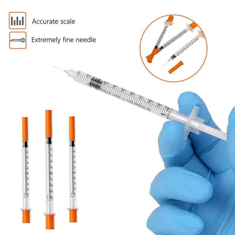 22 Pack 1ml 30G 8mm Precision Multiple Uses Syringe Distribution