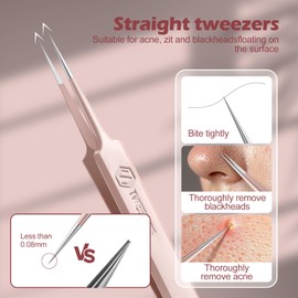 WSYUB Upgrade Professional Facial Blackhead Remover Tweezers, Ingrown Hair Tweezers,Extractor Acne Removal, Pimple Popper Tool