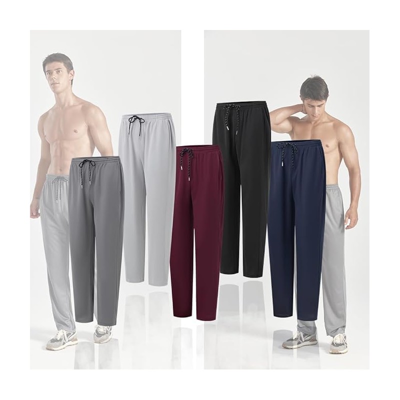 ZH 3-Pack Men's Mesh Jogger Pants, Comfortable Athletic Pants with