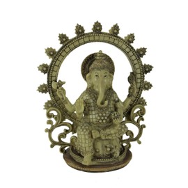 Zeckos Lord Ganesha Sitting Holding Sacred Objects Statue