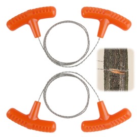 Pack of 2 Stainless Steel Wire Saw 75 cm Pocket Saw Hand Drawn Wire Saw Made of Stainless Steel Non-Slip Pocket Saw Wear-Resistant Steel Wire Saw for Outdoor Camping Garden Saws Plastic Wood Cutting
