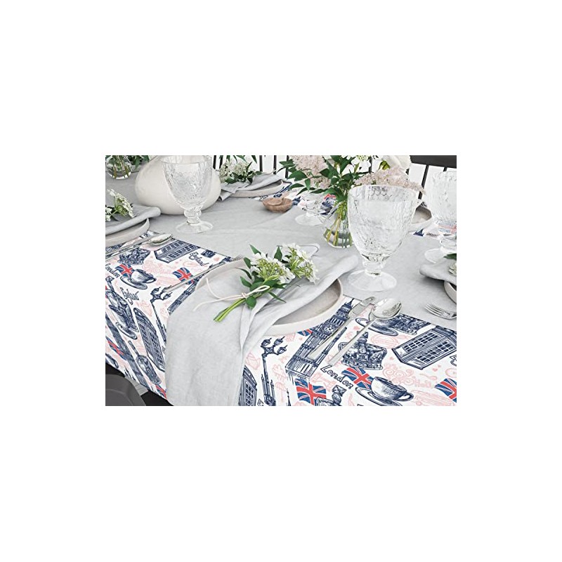 Xtremepads London Sketch Telephone Pattern Pattern - Rectangle Oblong Linen