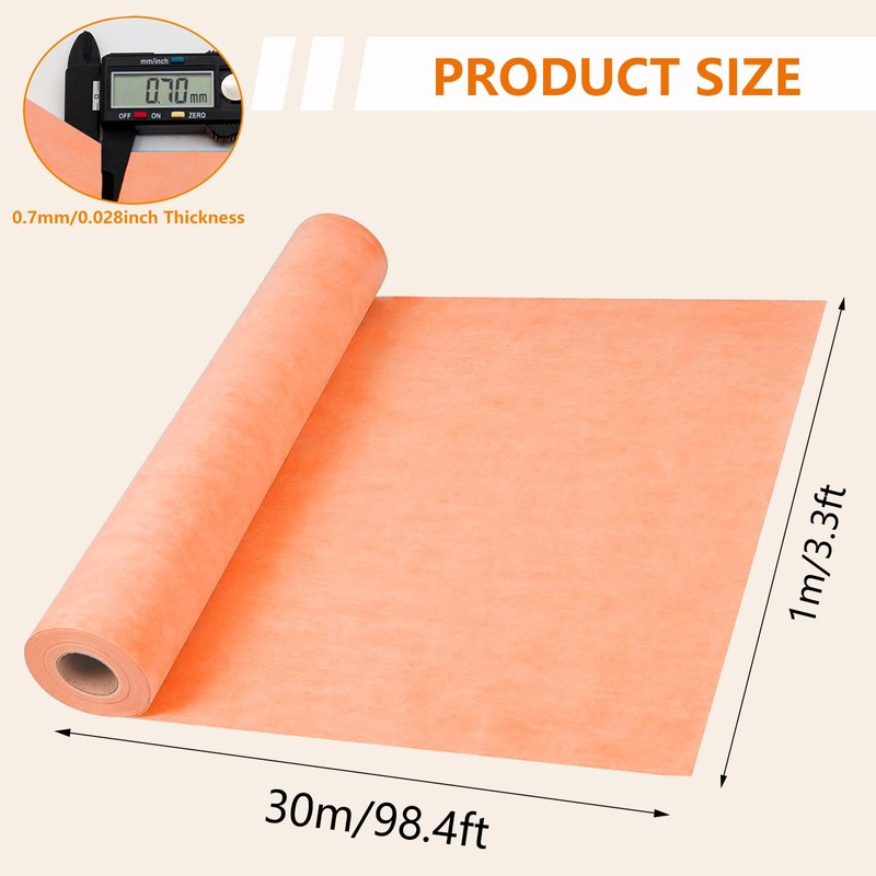 324 SQ FT Waterproofing Membrane for Bathroom Shower, 27.6mil, 3'