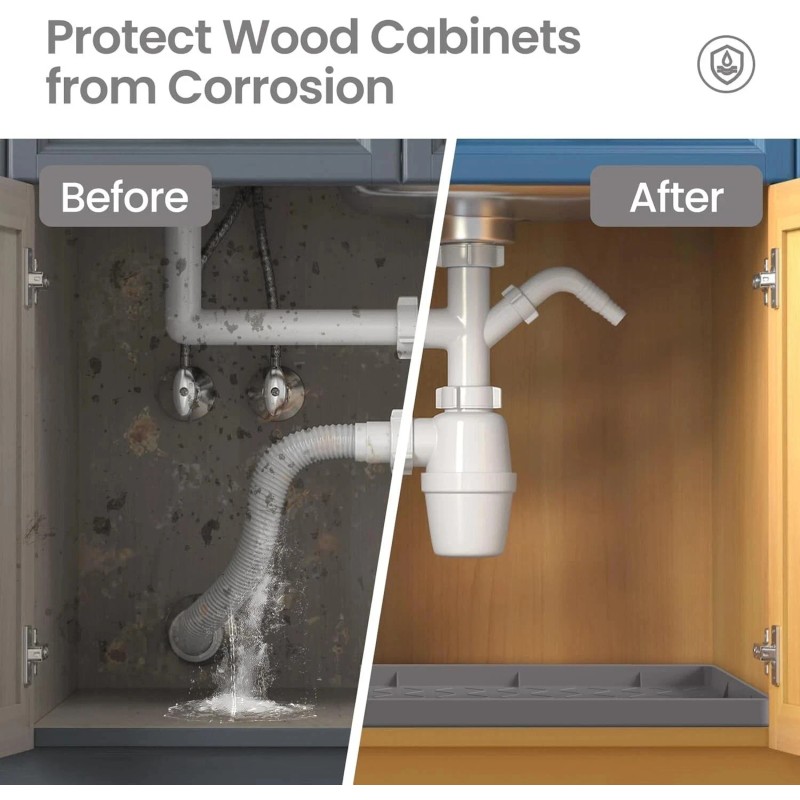 Unbranded 34" x 22" Silicone Under Sink Mat for Kitchen