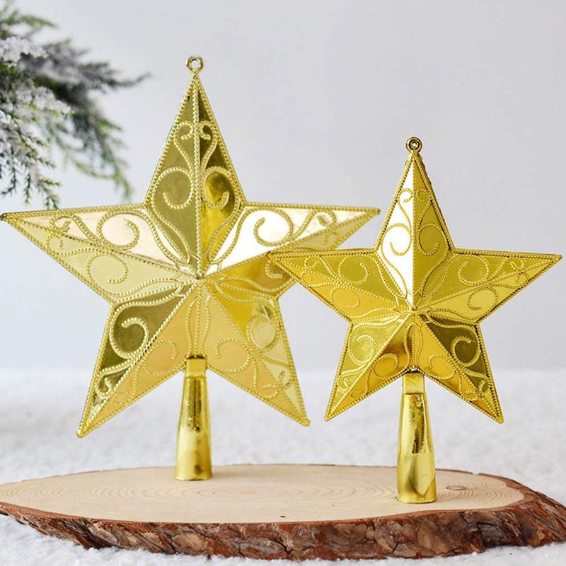 TENDYCOCO 20cm Star Tree Topper Christmas Tree Topper 5 Point