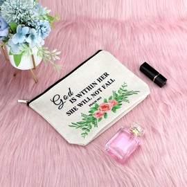 Christian Gift Religious Gifts Makeup Bags Scripture Gifts Inspirational Gifts for Women Her Daughter Bible Verse Gifts Birthday Gift for Women Girls Graduation Gifts Christian Cosmetic Bag