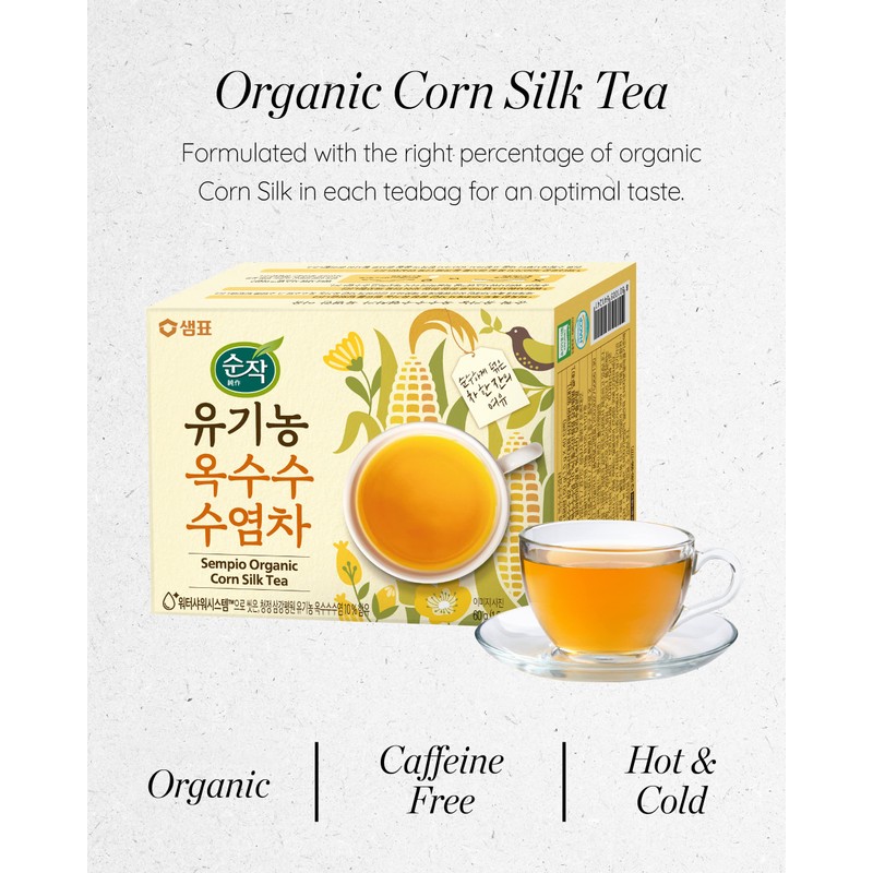SEMPIO Corn Silk Tea – 100% Natural Ingredients, Caffeine-Free, Sugar-Free,