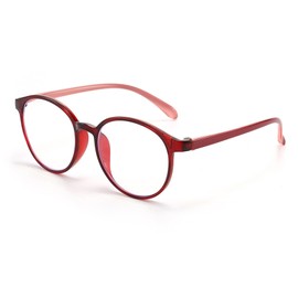 NiaWa Reading Glasses for Women, Slim Frame Blue Light Glasses with Comfort Spring Hinges Anti Glare UV Filter (Red, 1.5, x)